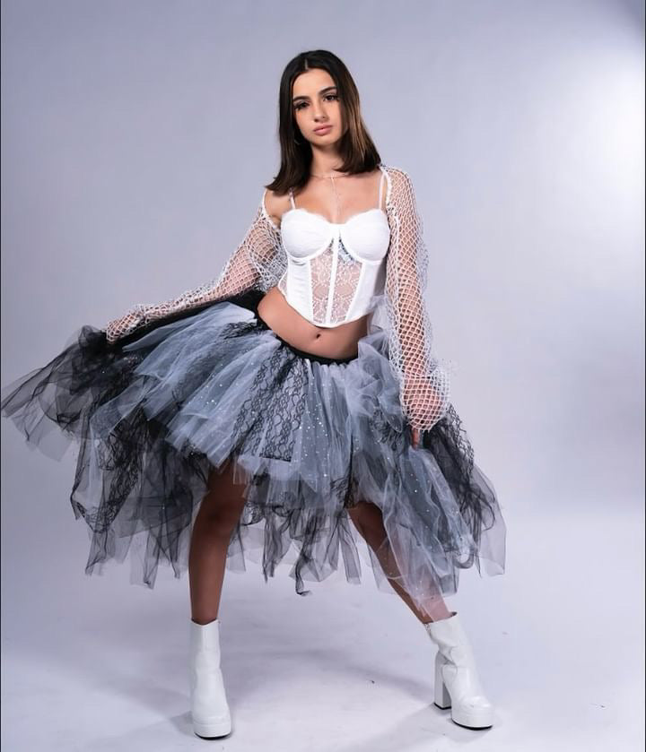 Silver Galaxy vibes Lace high low tutu