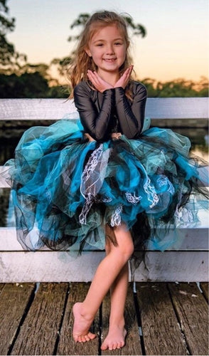 Blue & Black Lacey High Low style Tutu