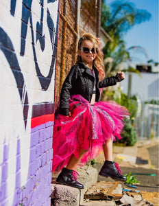 Punky PiNk White & Black Lace High Low style Tutu